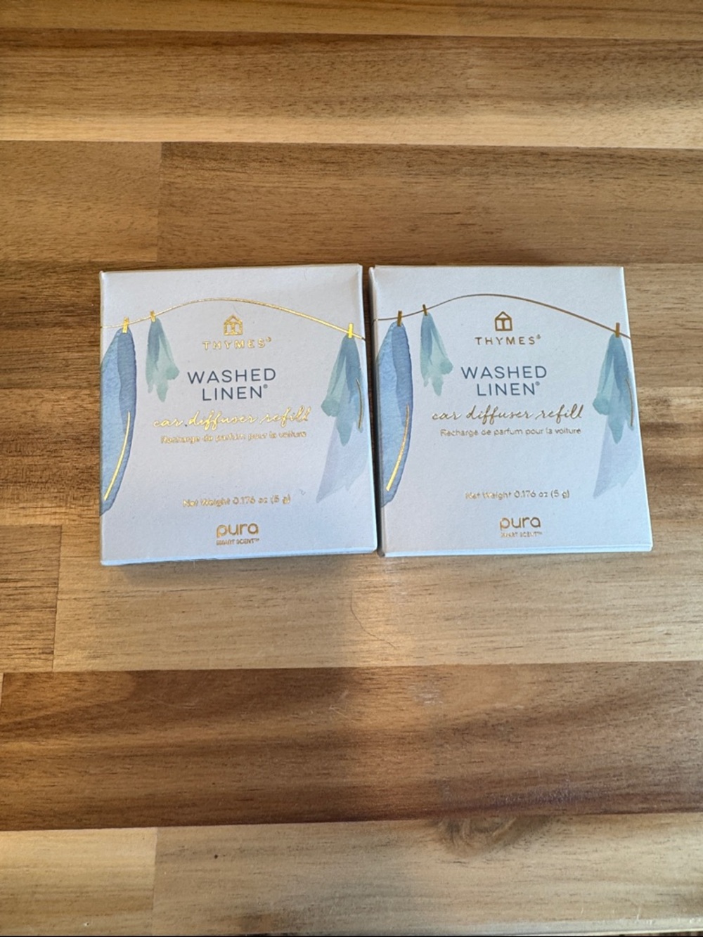 Pura Washed Linen Car Diffuser Refill - Light Blue - set of 2